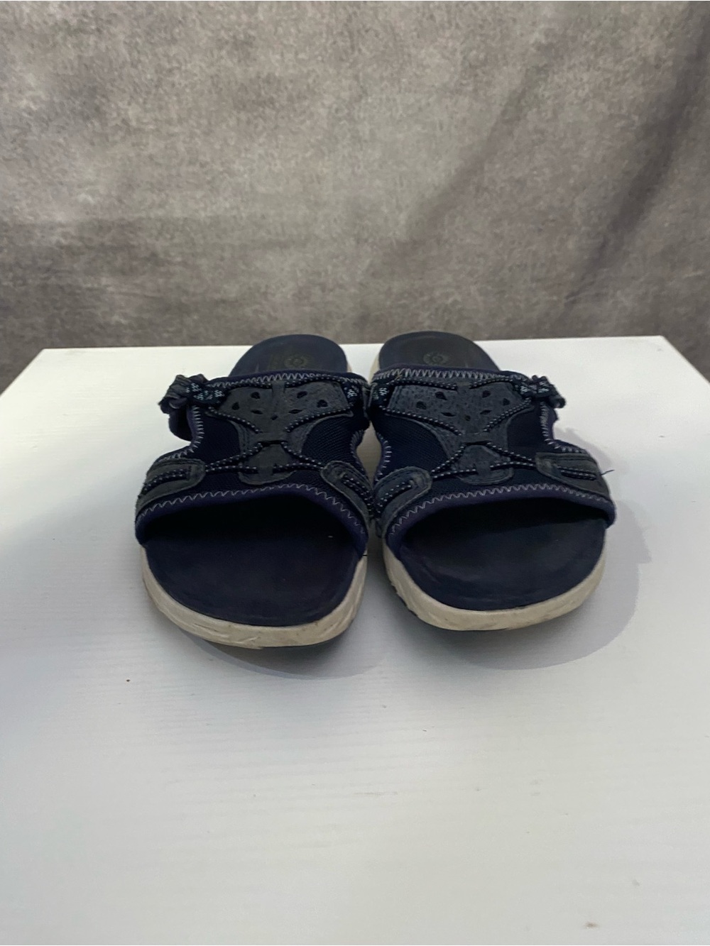 Earth Spirit Gelron Cushion Womens 7.5 Navy Blue Slide Sandals Comfort Slip On